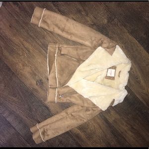 Girls tan fur jacket